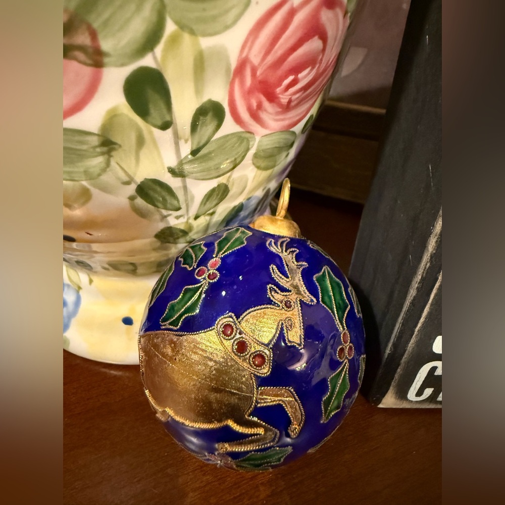 Elegant Blue and Gold Holiday Ornament - Picture 3 of 3